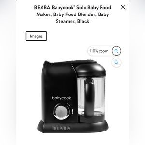 BEABA Babycook® Solo Baby Food Maker, Baby Food Blender, Baby Steamer, Black